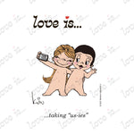 Load image into Gallery viewer, Love is... taking &quot;us-ies&quot; personalized poster art print by Kim Casali. 

