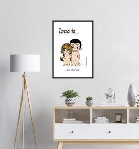 LOVE IS... FOR SHARING VINTAGE ART PRINT